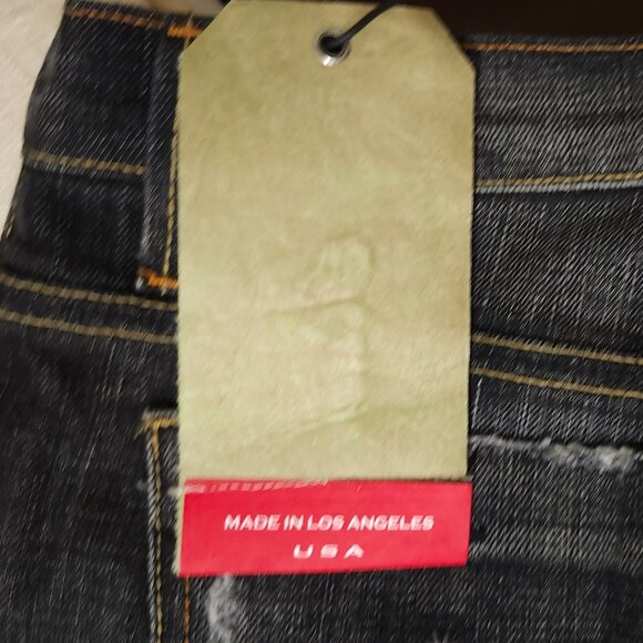 Sacred Blue jeans made in Los Angeles wiskered indigo blue color size 25 NWT - Picture 5 of 7